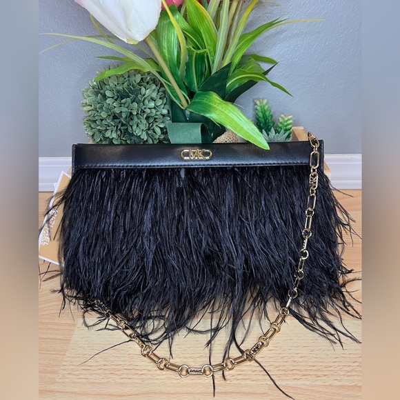 Michael Kors Tabitha Large Feather Embellished Clutch - Picture 4 of 15